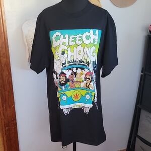 Men's Fruit of the Loom Funny Black Cheech & Chong Graphic Tee